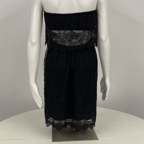EXPRESS | Black Lace Strapless Dress - Picture 6 of 8